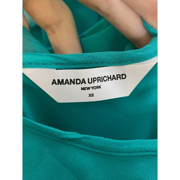 Amanda Uprichard Kalyn Dress Mini 100% Silk Asymmetric Ruffle Party Cocktail XS - Picture 8 of 9